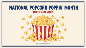 National Popcorn Poppin' Month 16x9 landscape poster