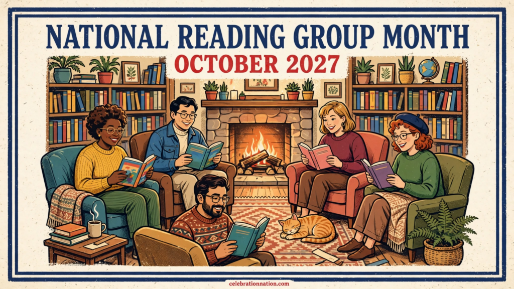 National Reading Group Month poster