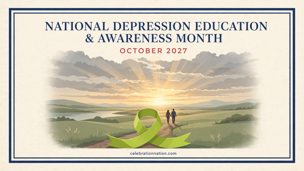 National Depression Education & Awareness Month poster
