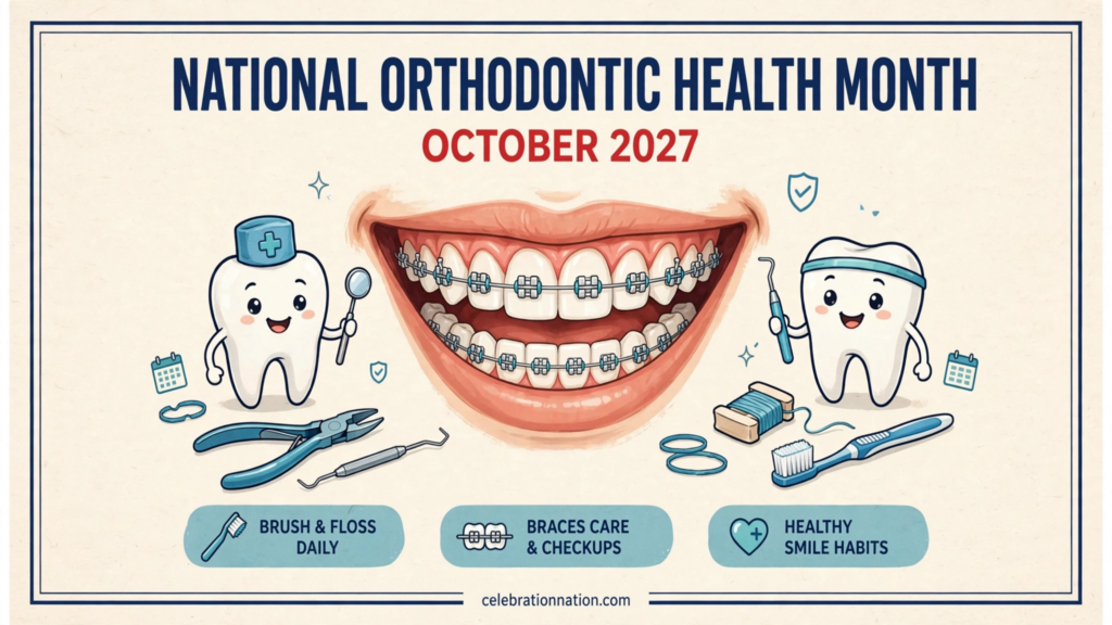 National Orthodontic Health Month poster