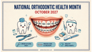 National Orthodontic Health Month 16x9 landscape poster