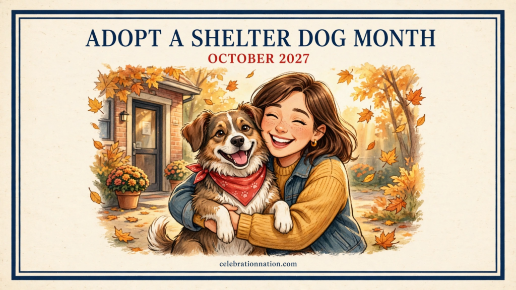 Adopt a Shelter Dog Month poster