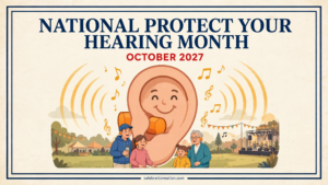 National Protect Your Hearing Month 16x9 landscape poster