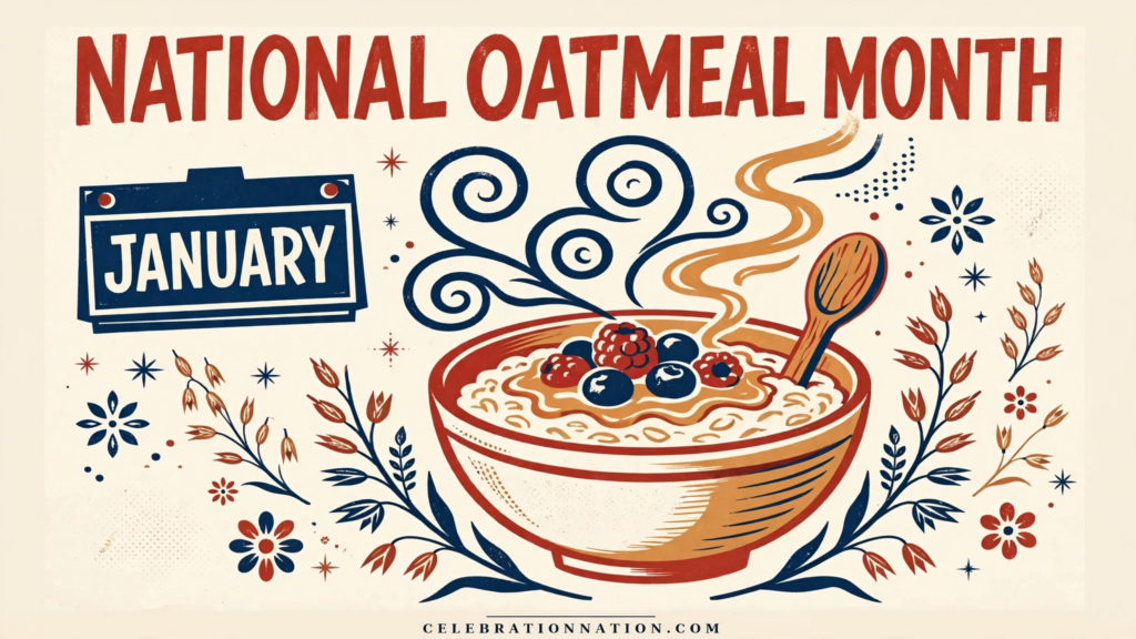 National Oatmeal Month poster