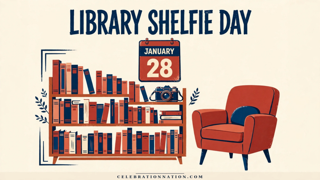 Library Shelfie Day poster
