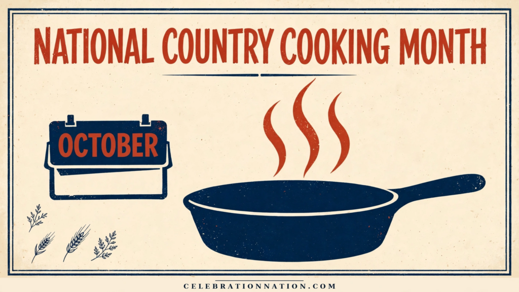 National Country Cooking Month poster