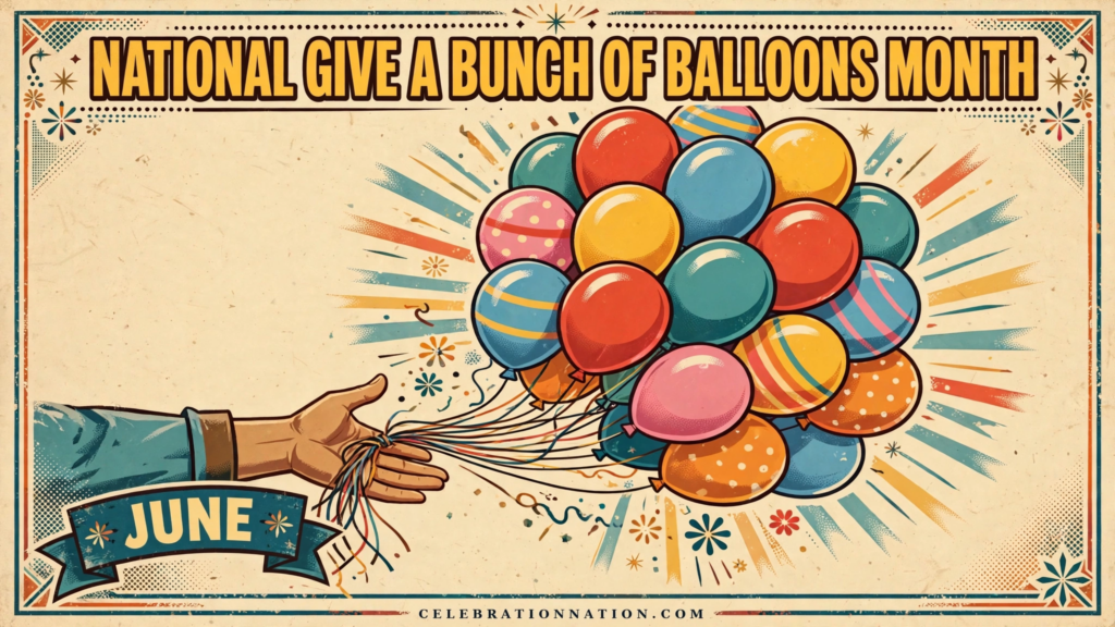 National Give a Bunch of Balloons Month poster