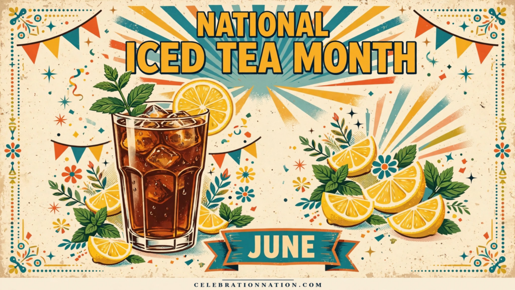 National Iced Tea Month poster