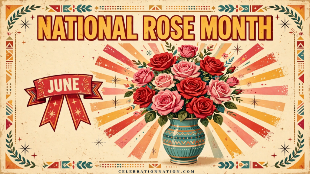 National Rose Month poster