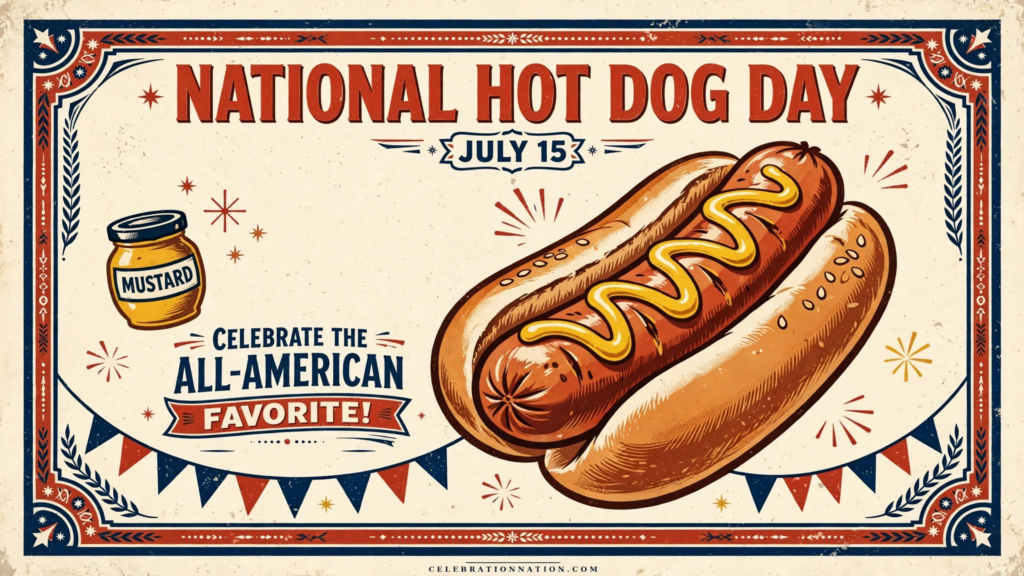 National Hot Dog Day poster
