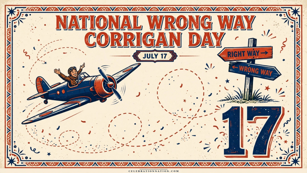 National Wrong Way Corrigan Day poster
