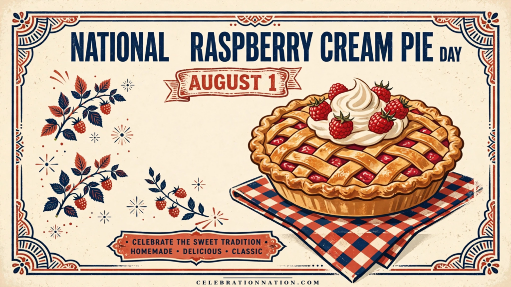 National Raspberry Cream Pie Day poster