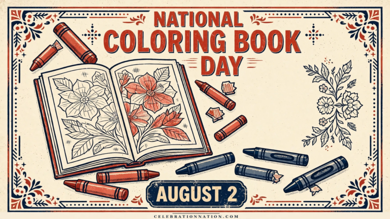 National Coloring Book Day poster