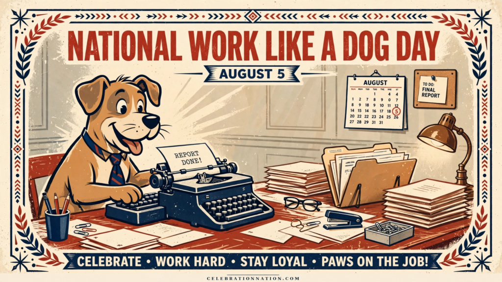 National Work Like a Dog Day poster