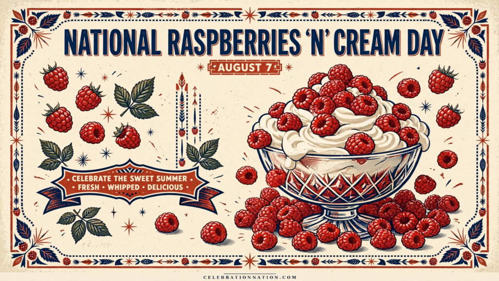 National Raspberries ‘N’ Cream Day poster