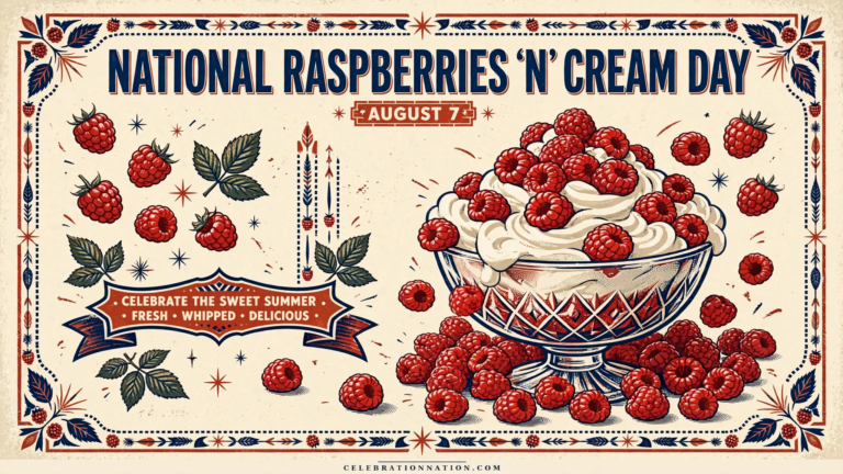 National Raspberries ‘N’ Cream Day poster
