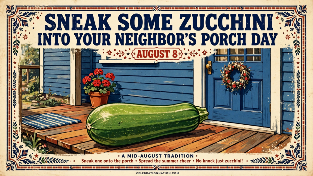 Sneak Some Zucchini Into Your Neighbor’s Porch Day poster