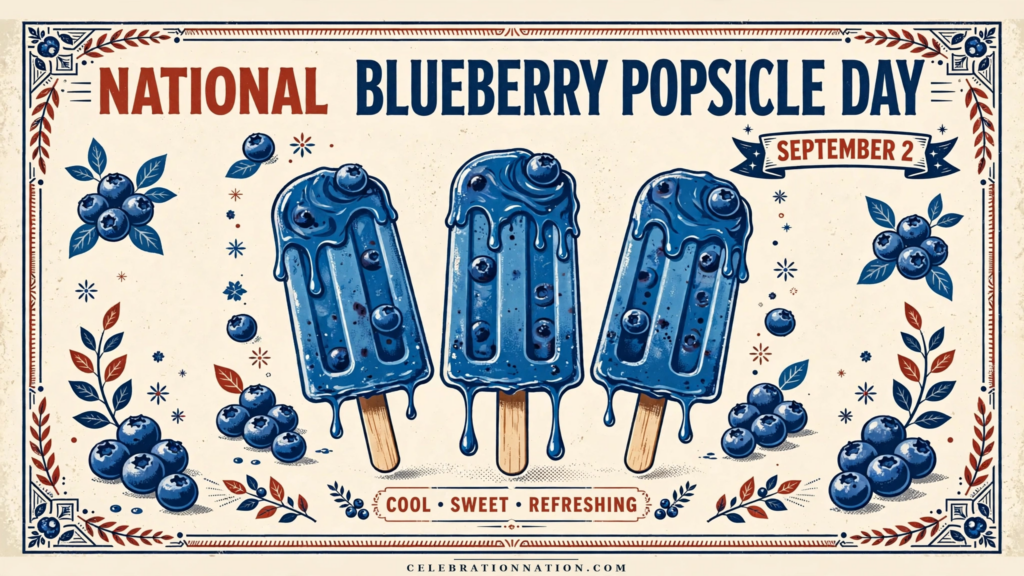 National Blueberry Popsicle Day poster