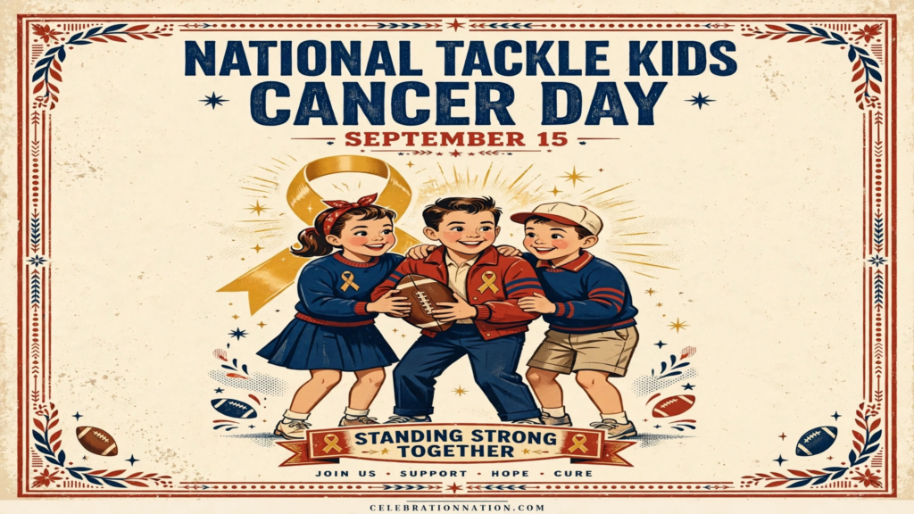 National Tackle Kids Cancer Day poster