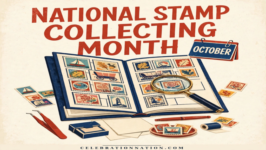 National Stamp Collecting Month poster
