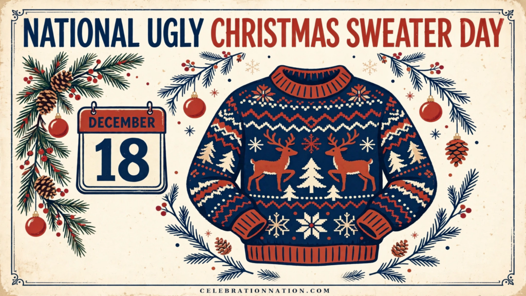 National Ugly Christmas Sweater Day poster