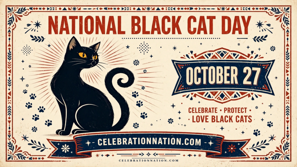 National Black Cat Day poster