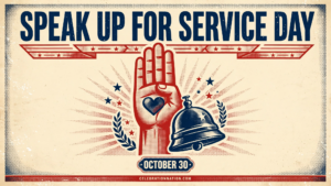 Speak Up for Service Day 16x9 landscape poster
